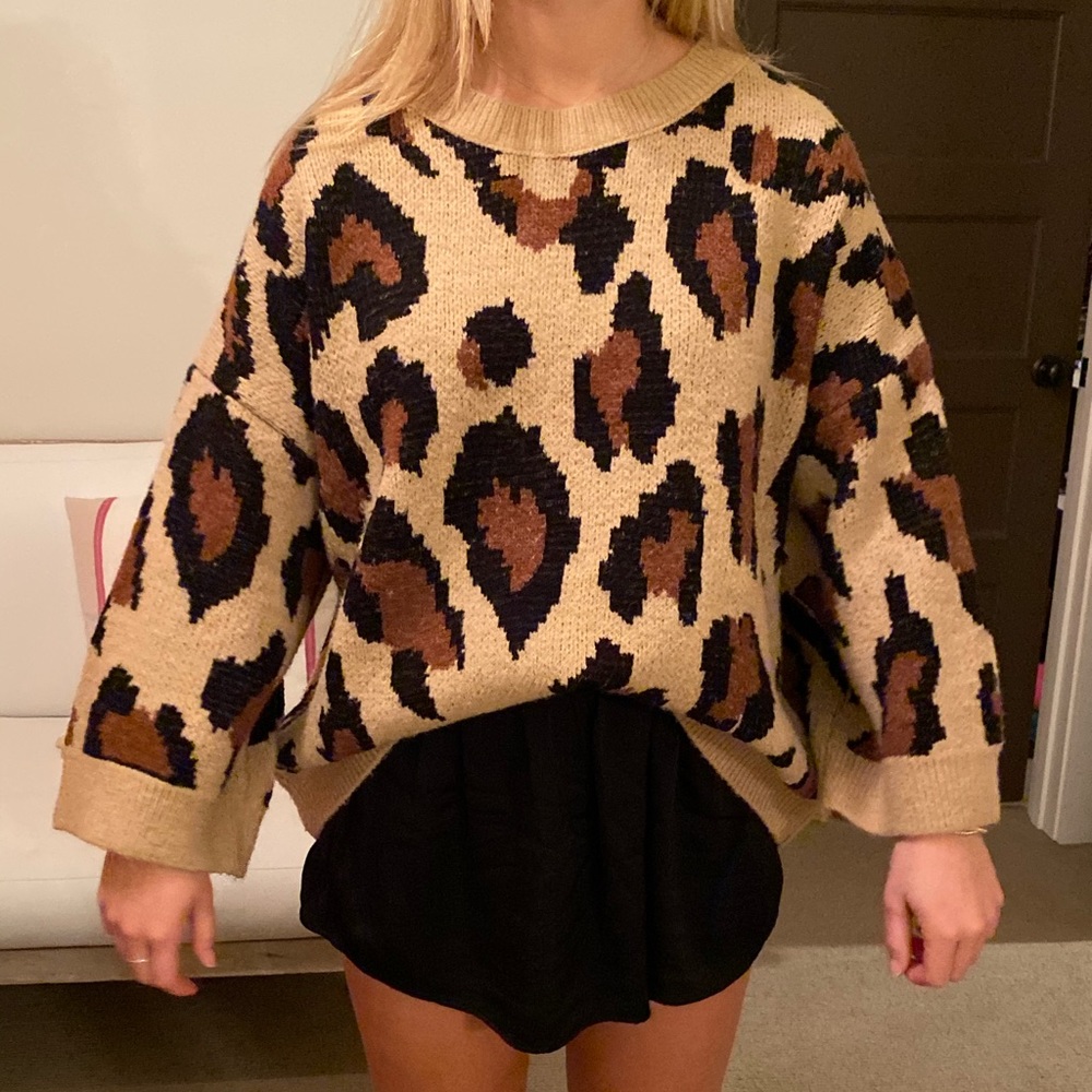 Oversized Cheetah Sweater